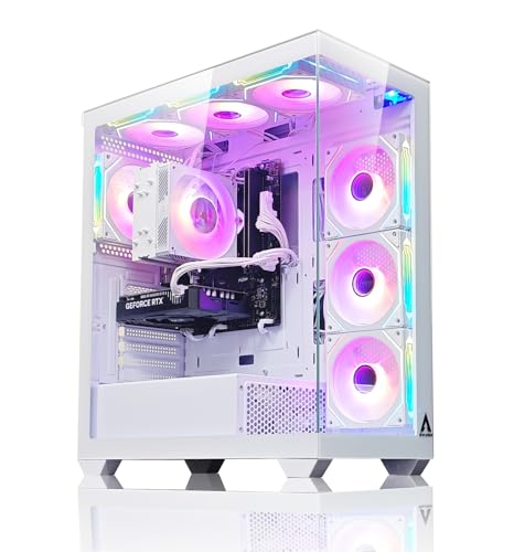 NEWLEAGUE ゲーミングデスクトップパソコン Core i7 14700F / RTX5060 / 32GB / NVMe SSD 1TB / 550W電源ユニット / Windows 11 Pro/WPS Office ミドルタワーモデル NGI714-RTX47650 (RTX5060, ホワイト)