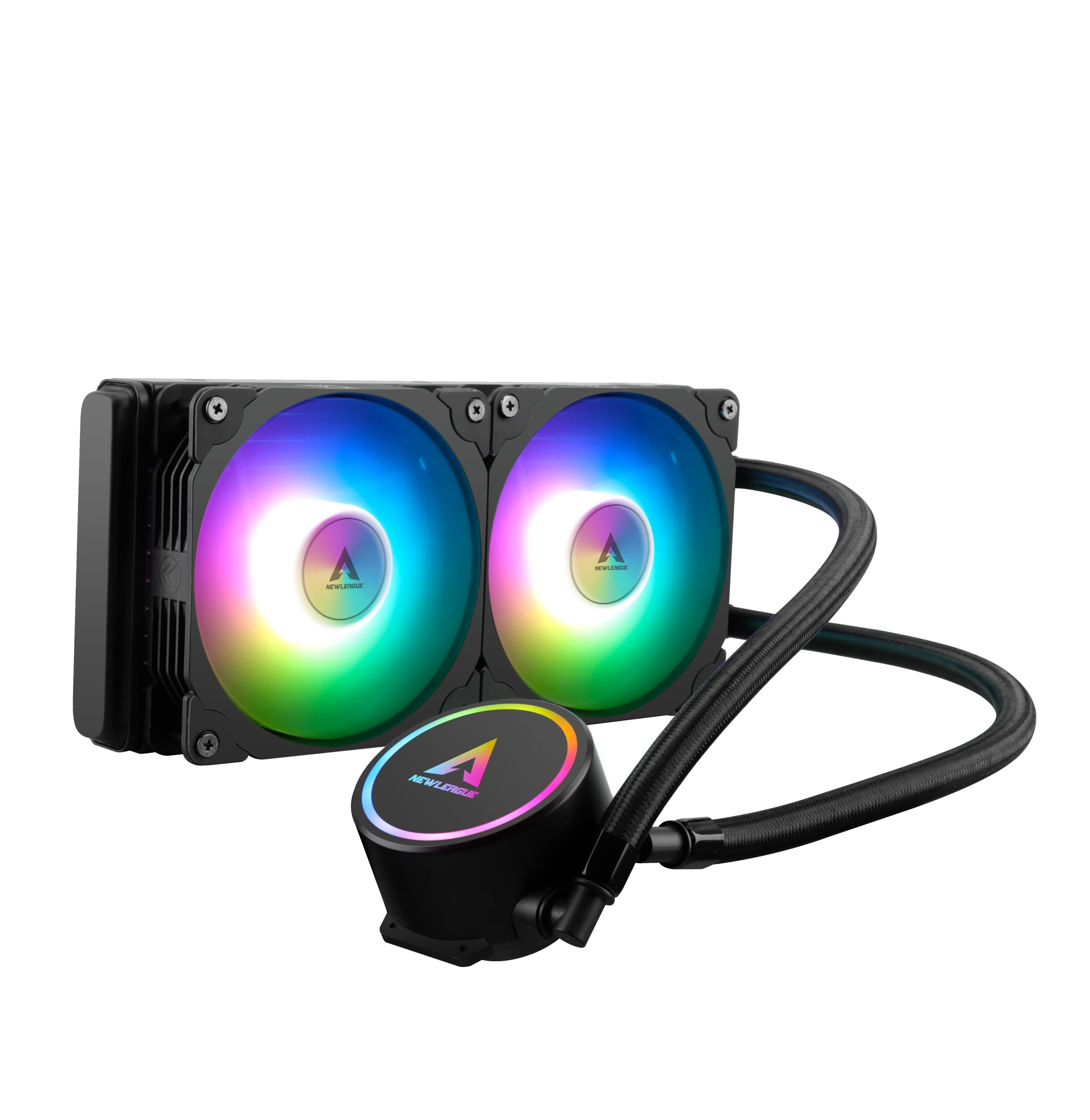 NEWLEAGUE CPU クーラー ハイパフォーマンス 240mm ARGB Sync対応 LED5V PWM 簡易水冷式CPUクーラー LGA1700 AM5ソケット対応 (SR240 ARGB)