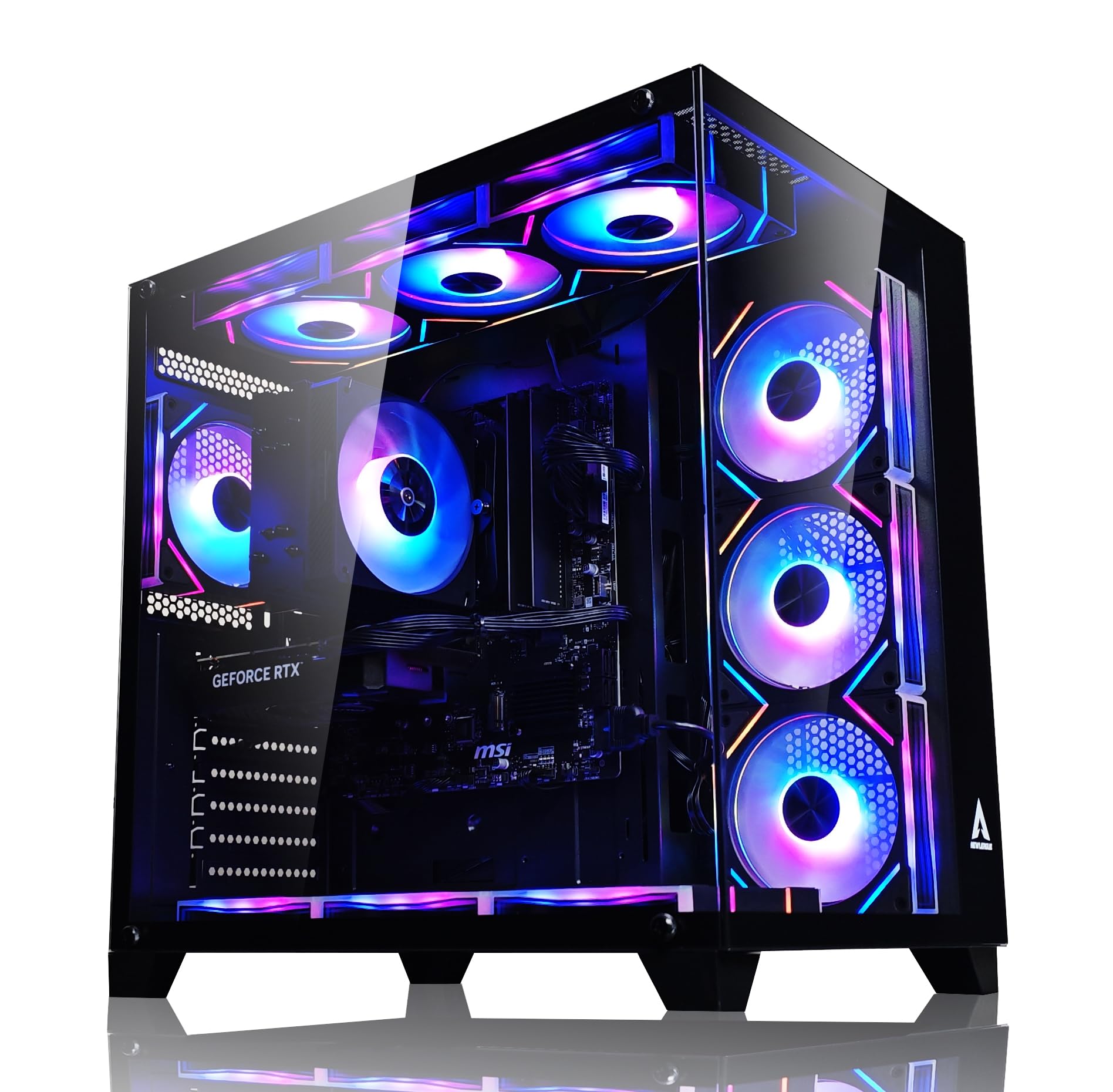 NEWLEAGUE ゲーミングデスクトップパソコン コスパ重視 特選モデル Core i5 12400F / GTX1650 / 16GB / NVMe SSD 512GB / 550W電源ユニット / Windows 11 Pro/WPS Office NI512N56I (GTX1650 GDDR6 4GB, G7 ブラック)