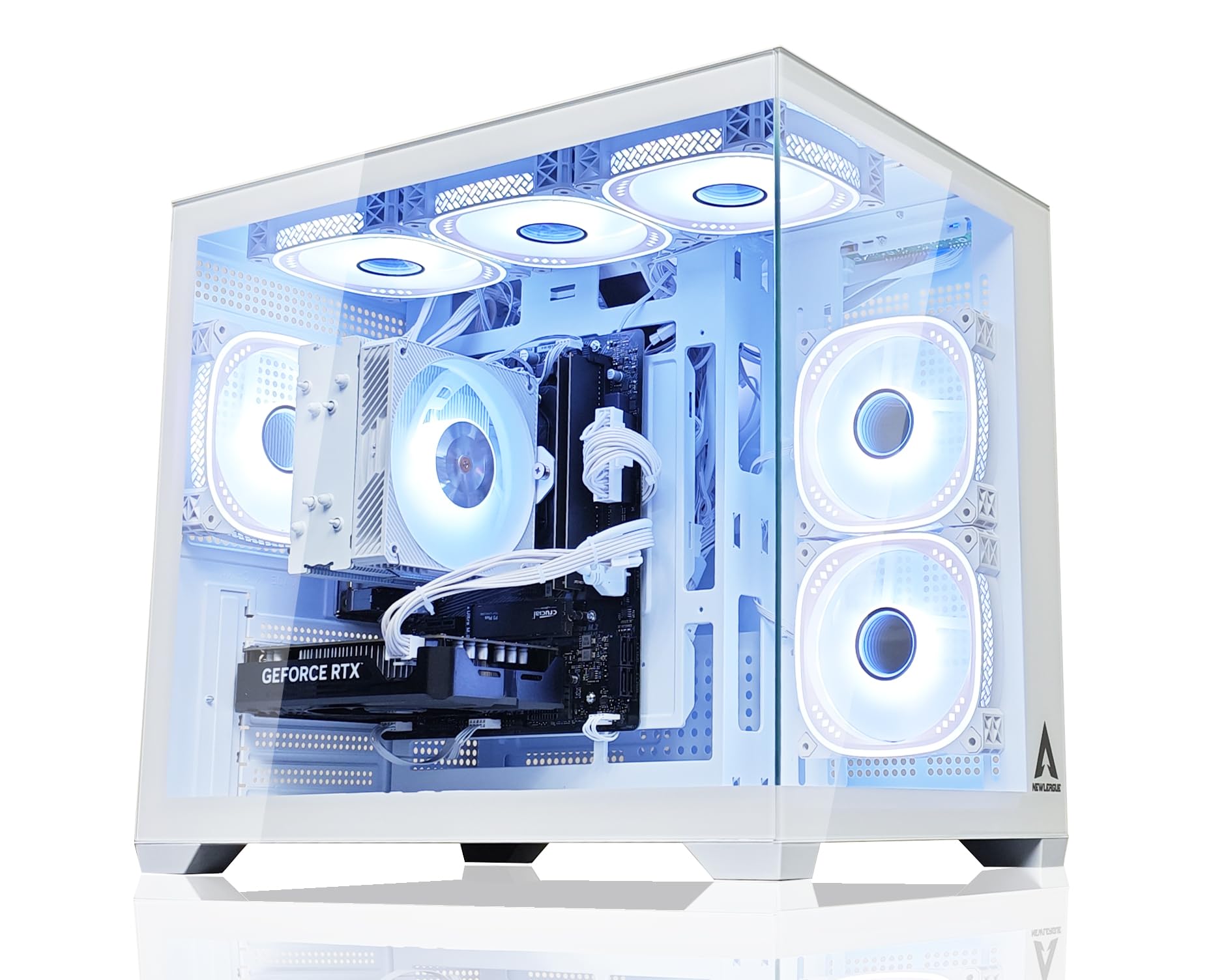 NEWLEAGUE ゲーミングデスクトップパソコン コスパ重視 特選モデル Ryzen 5 5500 / RTX3050 / 16GB / NVMe SSD 512GB / 550W電源ユニット / Windows 11 Pro/WPS Office NR5-N56I (RTX3050 GDDR6 6GB, G6 ホワイト)