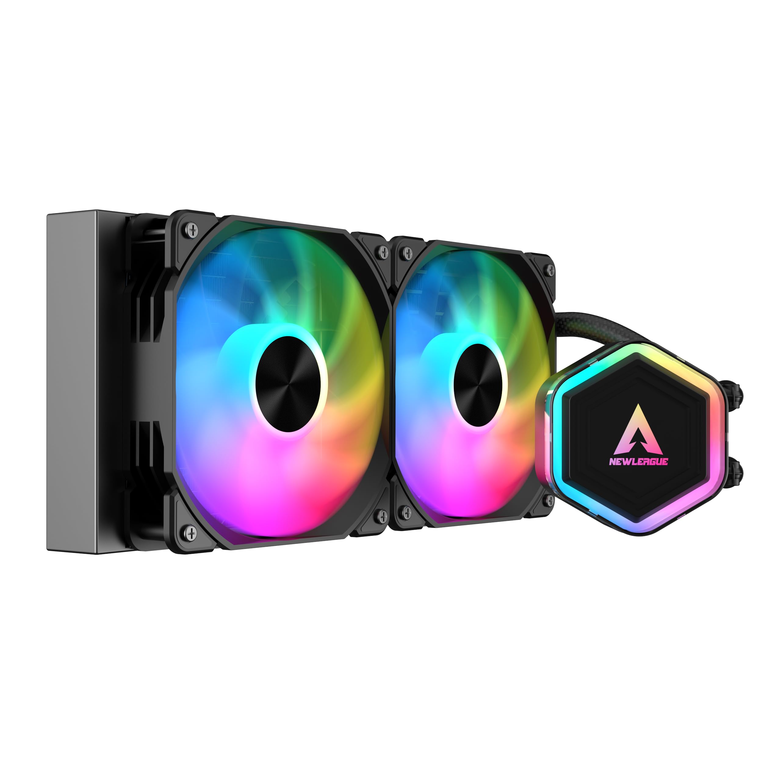 NEWLEAGUE CPU クーラー ハイパフォーマンス 240mm ARGB Sync対応 LED5V PWM 簡易水冷式CPUクーラー LGA1851 / LGA1700 / AM5ソケット対応 (ブラック, LUMISILENT 240)