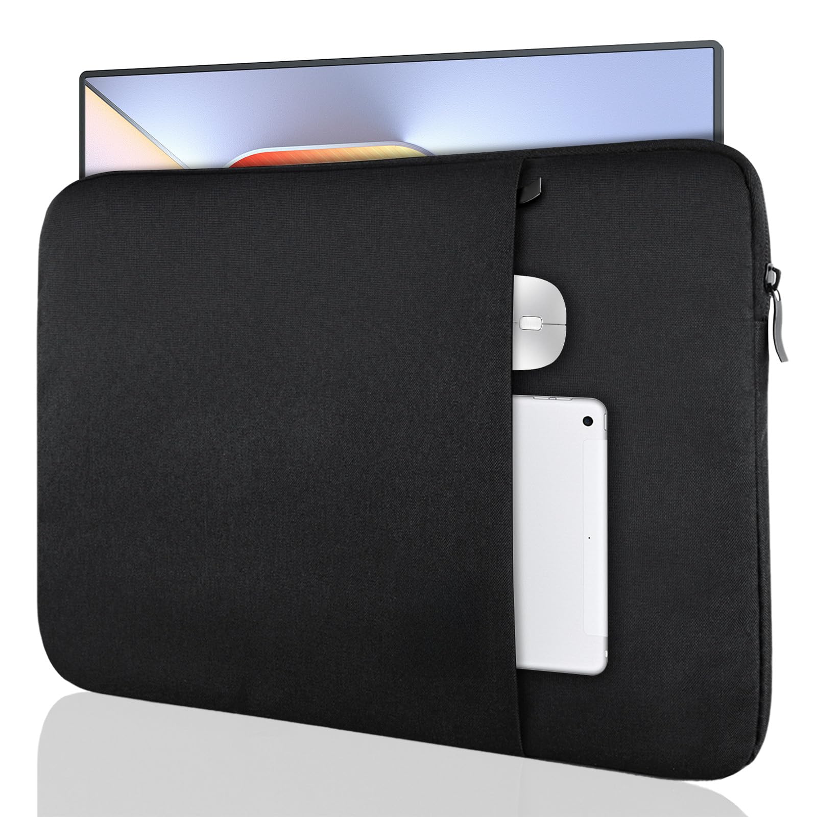 UPERFECT パソコンケース 15.6 16インチ 人気 ノートパソコン ケース 衝撃吸収 モバイルモニター用 保護ケース サイドポケット付き 撥水 ノートPC/Macbook バッグ 薄型 軽量 持ち運び メンズ レディース ポータブルモニター用 スリーブ 360°保護