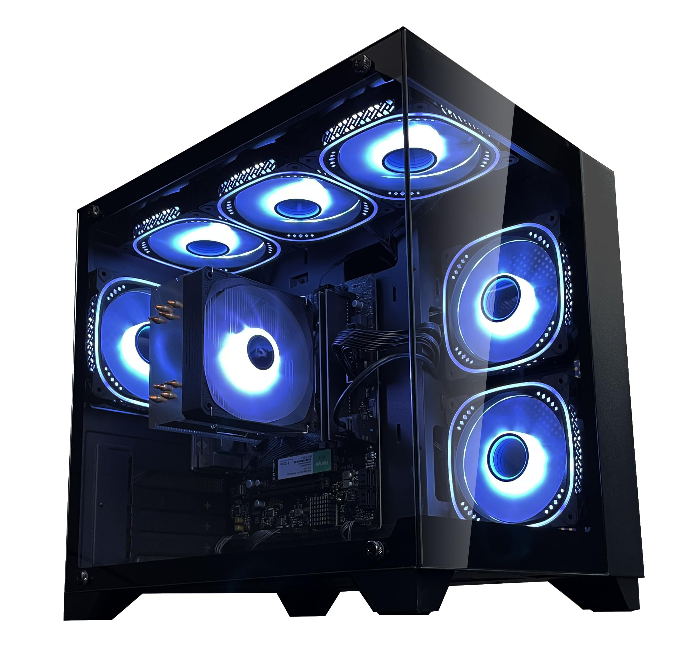 NEWLEAGUE ゲーミングデスクトップパソコン 特選モデル Ryzen 5 5600G / 16GB / NVMe SSD 1TB / 550W電源ユニット / Windows 11 Pro/WPS Office ミニタワーモデル (G6 ブラック, SSD1TB)